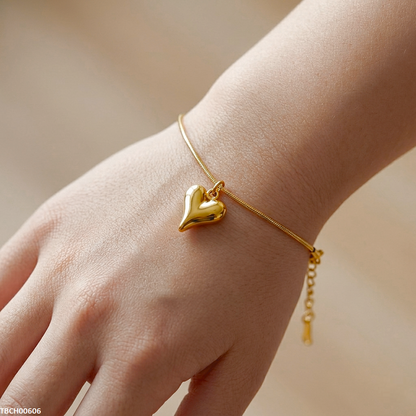 TBCH00606 MSJ Stainless Steel Heart Drop Bracelet - TBCH