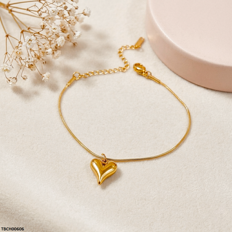 TBCH00606 MSJ Stainless Steel Heart Drop Bracelet - TBCH