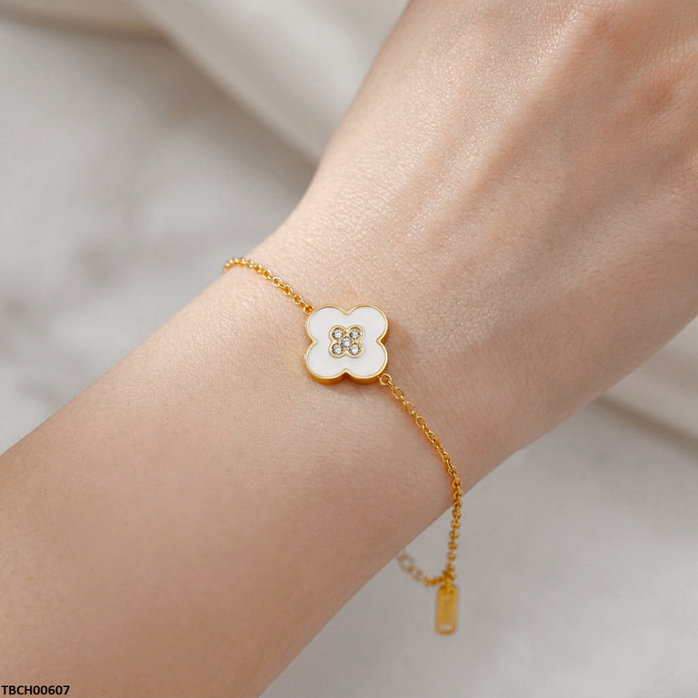 TBCH00607 MSJ Stainless Steel Flower Bracelet - TBCH