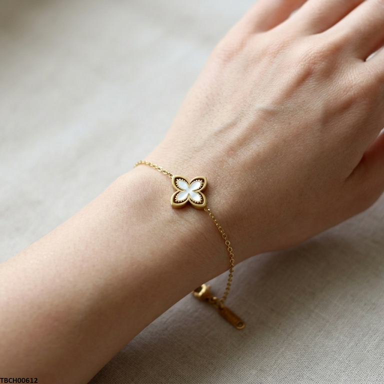 TBCH00612 MSJ Stainless Steel Flower Bracelet - TBCH