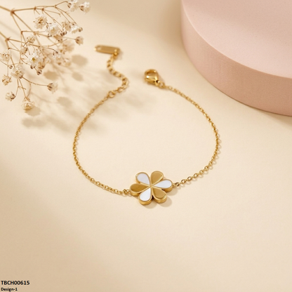 TBCH00615 MSJ Stainless Steel Heart/Flower  Bracelet - TBCH