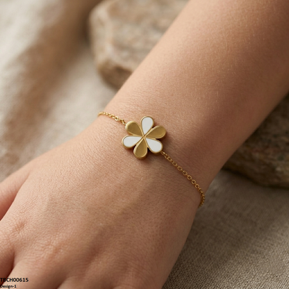TBCH00615 MSJ Stainless Steel Heart/Flower  Bracelet - TBCH