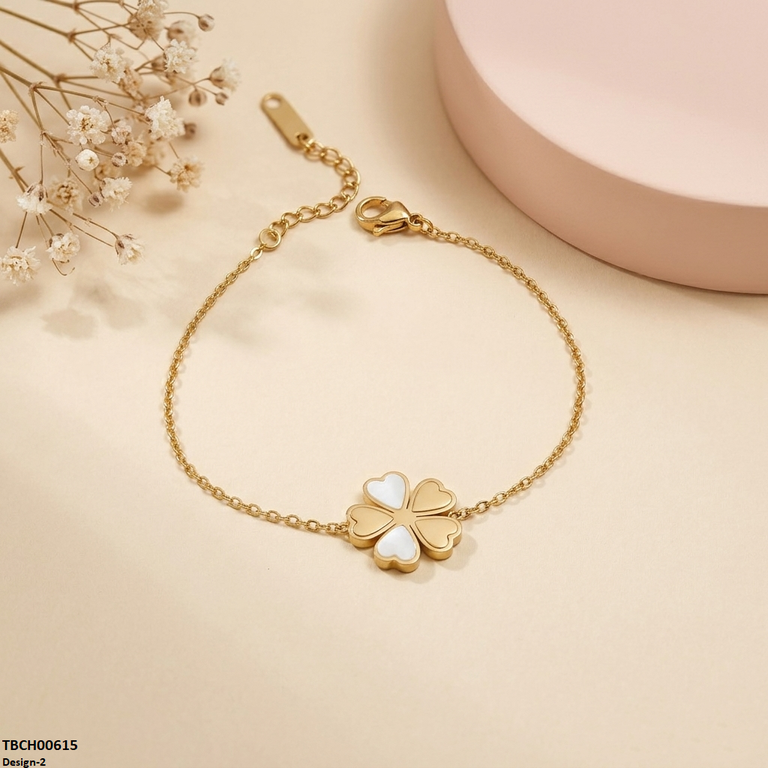 TBCH00615 MSJ Stainless Steel Heart/Flower  Bracelet - TBCH