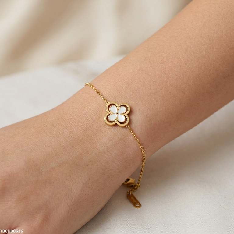 TBCH00616 MSJ Stainless Steel Flower Bracelet - TBCH