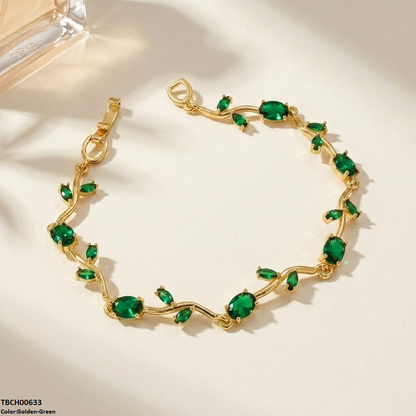 TBCH00633 DNG High ZIRCON Tulip Leaf Bracelet - TBCH