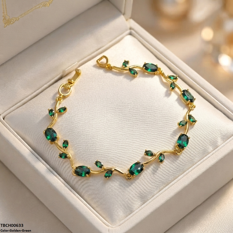 TBCH00633 DNG High ZIRCON Tulip Leaf Bracelet - TBCH