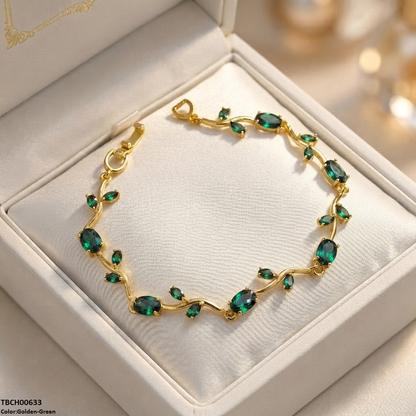 TBCH00633 DNG High ZIRCON Tulip Leaf Bracelet - TBCH