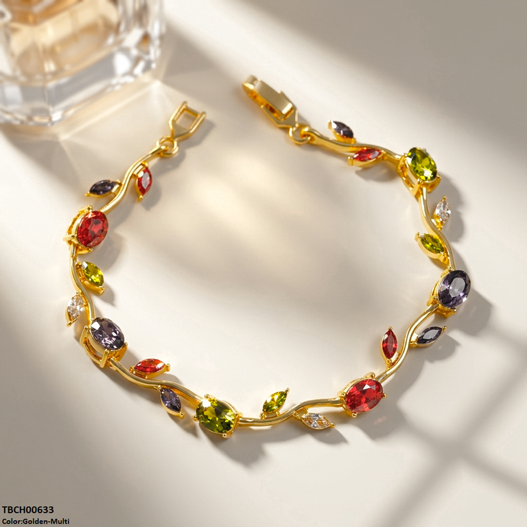 TBCH00633 DNG High ZIRCON Tulip Leaf Bracelet - TBCH