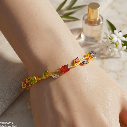 TBCH00633 DNG High ZIRCON Tulip Leaf Bracelet - TBCH