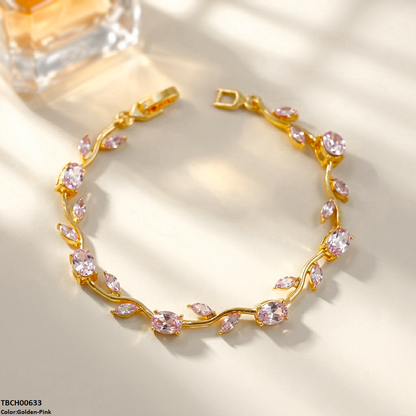 TBCH00633 DNG High ZIRCON Tulip Leaf Bracelet - TBCH