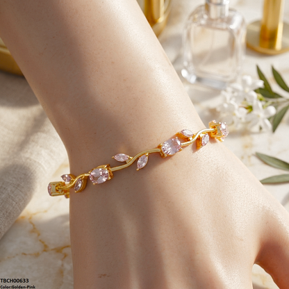 TBCH00633 DNG High ZIRCON Tulip Leaf Bracelet - TBCH