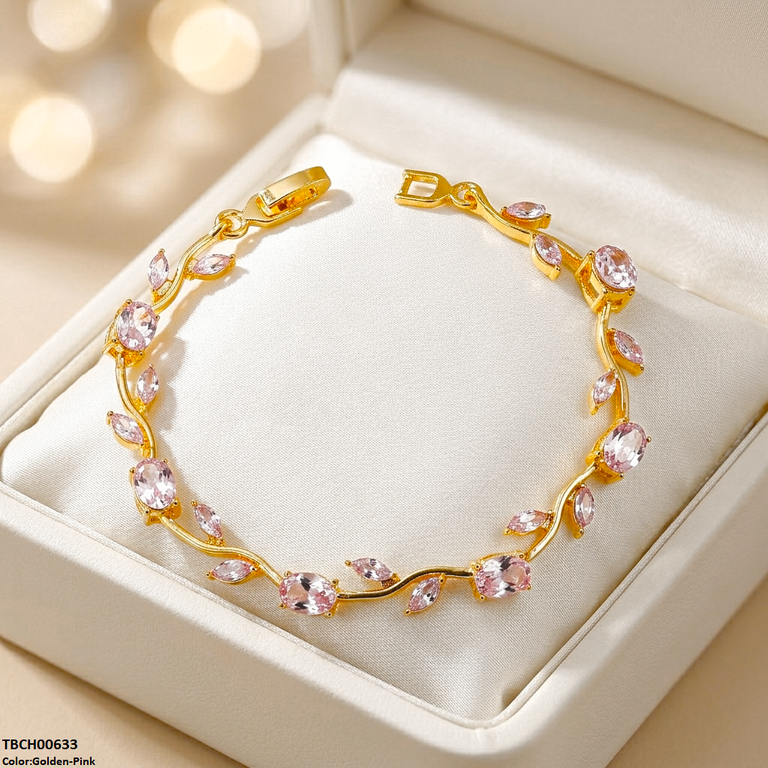 TBCH00633 DNG High ZIRCON Tulip Leaf Bracelet - TBCH