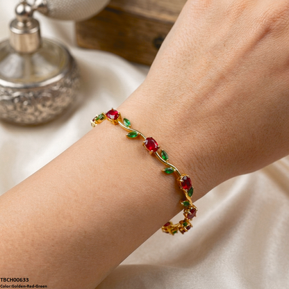 TBCH00633 DNG High ZIRCON Tulip Leaf Bracelet - TBCH