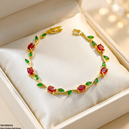 TBCH00633 DNG High ZIRCON Tulip Leaf Bracelet - TBCH