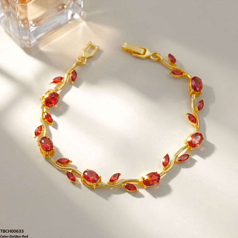 TBCH00633 DNG High ZIRCON Tulip Leaf Bracelet - TBCH
