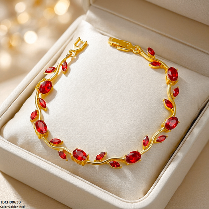 TBCH00633 DNG High ZIRCON Tulip Leaf Bracelet - TBCH