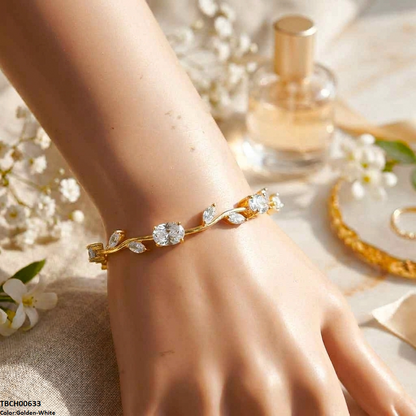 TBCH00633 DNG High ZIRCON Tulip Leaf Bracelet - TBCH