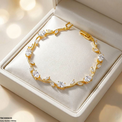 TBCH00633 DNG High ZIRCON Tulip Leaf Bracelet - TBCH