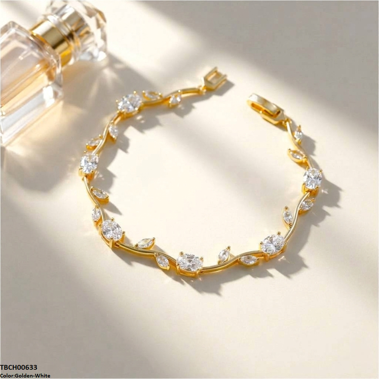 TBCH00633 DNG High ZIRCON Tulip Leaf Bracelet - TBCH