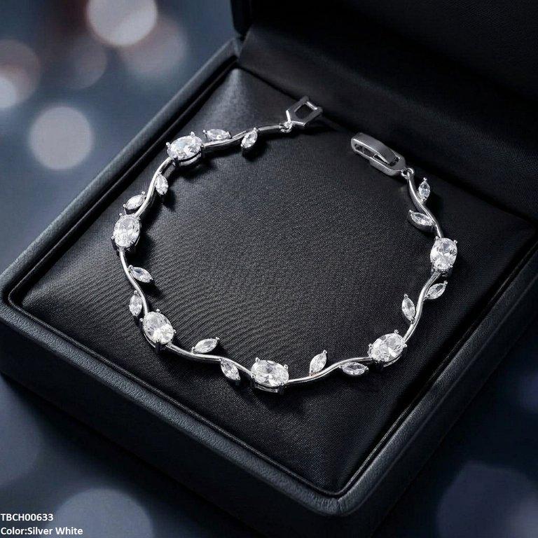 TBCH00633 DNG High ZIRCON Tulip Leaf Bracelet - TBCH