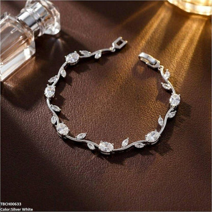 TBCH00633 DNG High ZIRCON Tulip Leaf Bracelet - TBCH