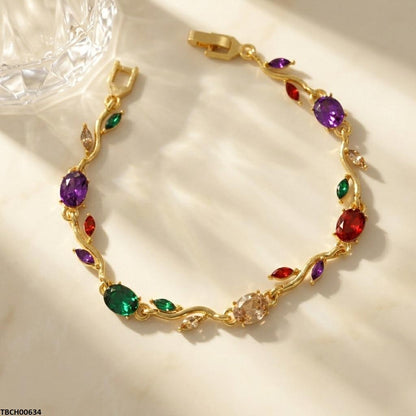 TBCH00634 LSH Tulip Leaf Multi Stone Bracelet - TBCH