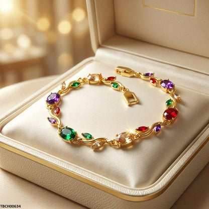 TBCH00634 LSH Tulip Leaf Multi Stone Bracelet - TBCH