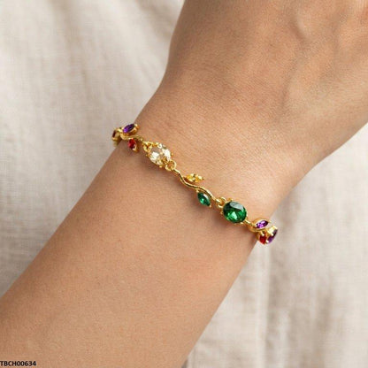 TBCH00634 LSH Tulip Leaf Multi Stone Bracelet - TBCH