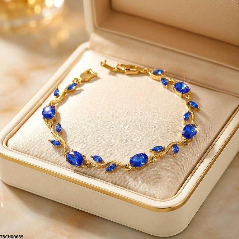 TBCH00635 LSH Tulip Blue Leaf Stone Bracelet - TBCH