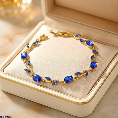 TBCH00635 LSH Tulip Blue Leaf Stone Bracelet - TBCH