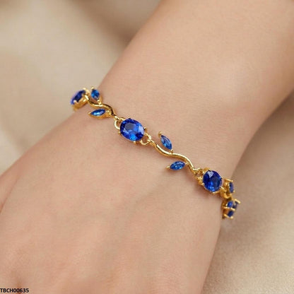 TBCH00635 LSH Tulip Blue Leaf Stone Bracelet - TBCH