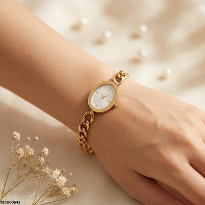 TBCH00645  BHS Oval Watch Design Stainless Steel Bracelet - TBCH