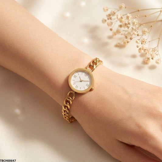 TBCH00647 BHS Round Watch Design Stainless Steel Bracelet - TBCH