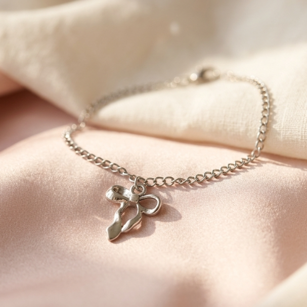 TBCH00673  MZM Bow Stainless Steel Adjustable Bracelet - TBCH