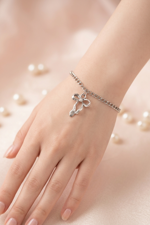 TBCH00673  MZM Bow Stainless Steel Adjustable Bracelet - TBCH
