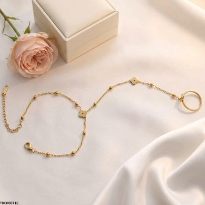 TBCH00710 TNR Stainless Steel Flower Angla Bracelet Adjustable - TBCH