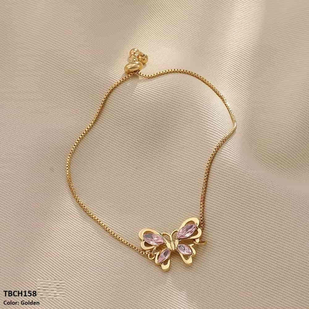 TBCH158 QWN Butterfly/Box Chain Hand Bracelet