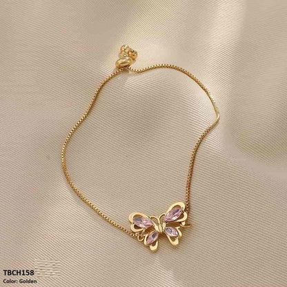 TBCH158 QWN Butterfly/Box Chain Hand Bracelet