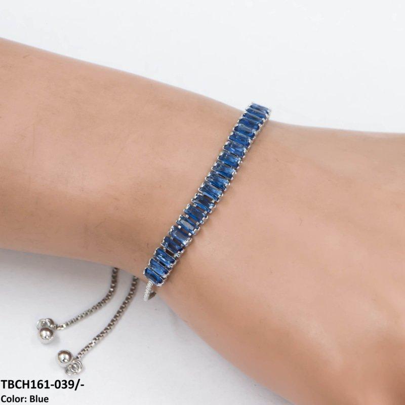 TBCH161 WKO Baguette Cut Tennis Hand Bracelet Adjustable