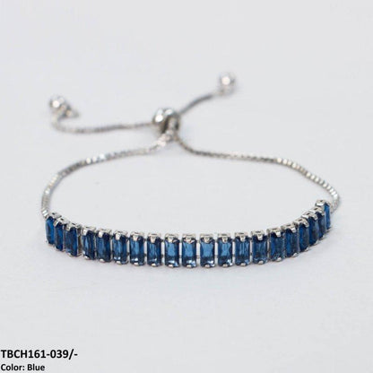 TBCH161 WKO Baguette Cut Tennis Hand Bracelet Adjustable