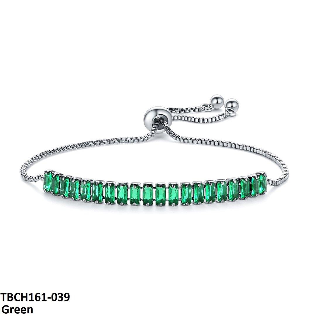 TBCH161 WKO Baguette Cut Tennis Hand Bracelet Adjustable