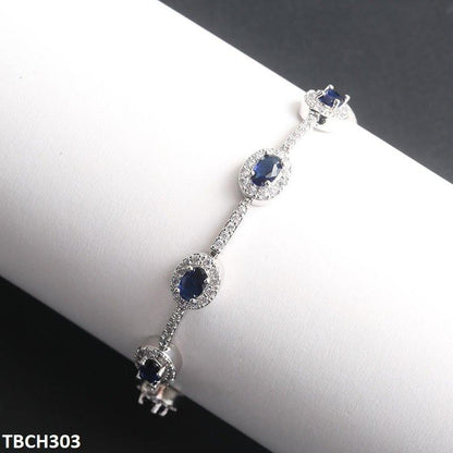 TBCH303 WKO Blue Oval Join Bracelet Adjustable