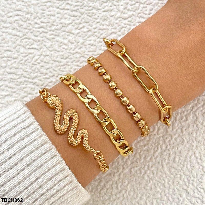 TBCH362 YYE Snake 4 Chain Hand Bracelet