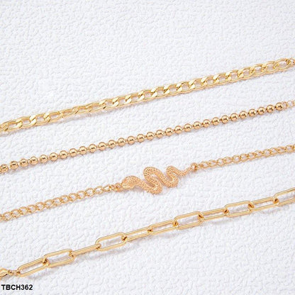 TBCH362 YYE Snake 4 Chain Hand Bracelet