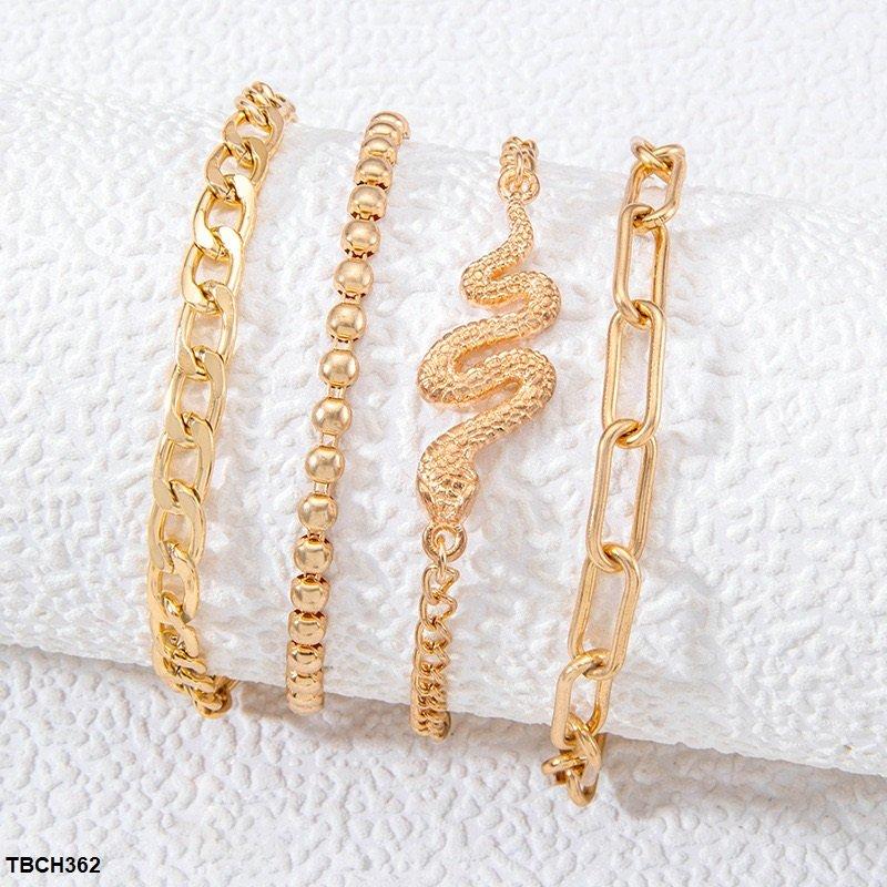 TBCH362 YYE Snake 4 Chain Hand Bracelet