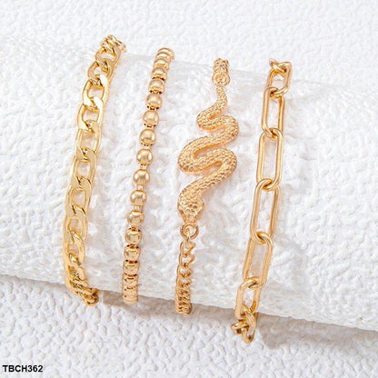TBCH362 YYE Snake 4 Chain Hand Bracelet