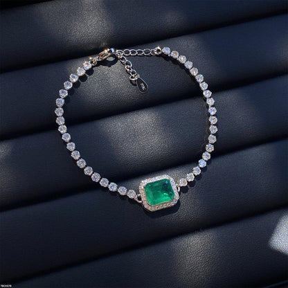 TBCH378 KRL Rectangle Emerald tennis Bracelet