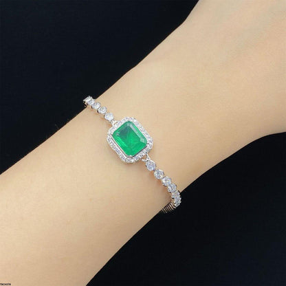 TBCH378 KRL Rectangle Emerald tennis Bracelet