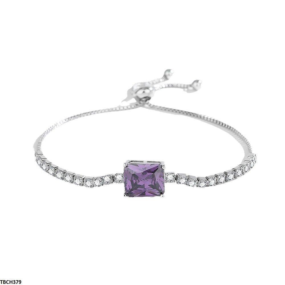 TBCH379 BLX Rectangle Purple tennis Bracelet