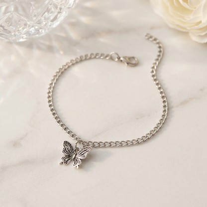 TBCH00676 MZM Butterfly Stainless Steel Adjustable Bracelet - TBCH